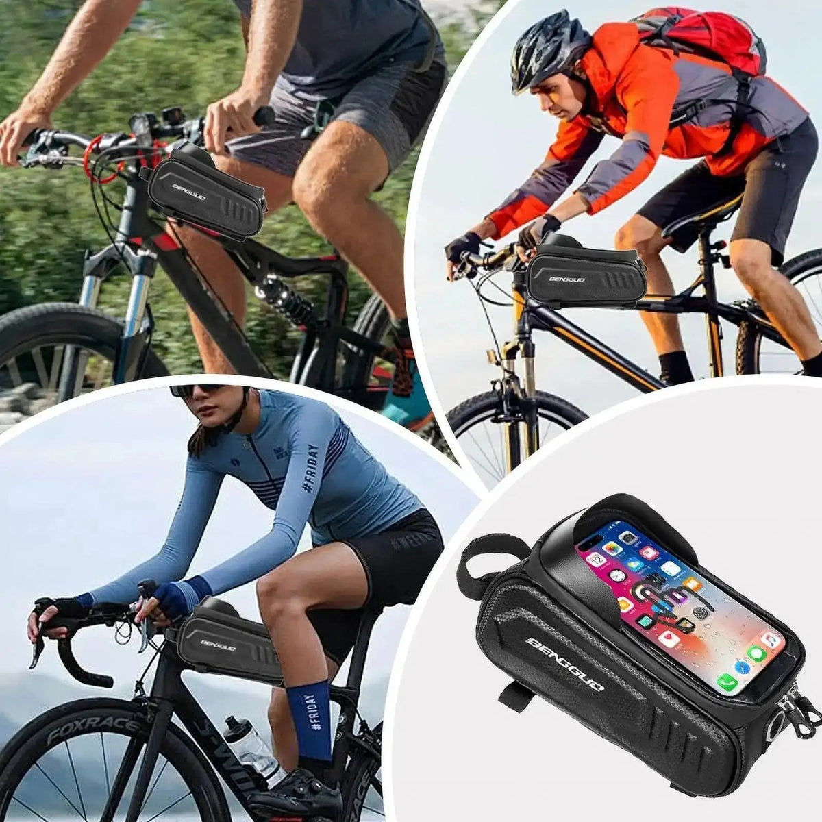 Waterproof Bike Phone Frame Bag – 7" Touchscreen with Sun VisorEvolveRide