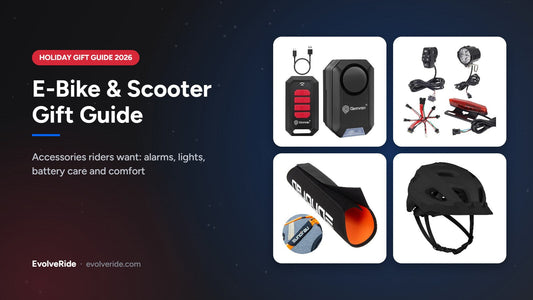 E-bike and scooter accessories gift guide: alarm, light kit, thermal battery cover and LED helmet