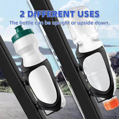 Bike Water Bottle Holder - 2 Pcs Ultralight Bicycle Cup Holder Cage with Screws Tool, Universal Resin Cycling Bottle Rack Brackets for Road MTB Mountain Bike, Fits for 2.75-3.94" Diameter Cup