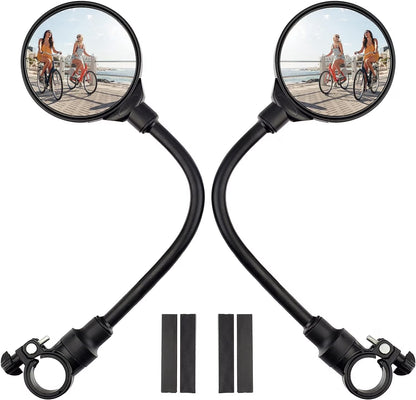 Bike handlebar mirrors 2 pack, wide-angle convex