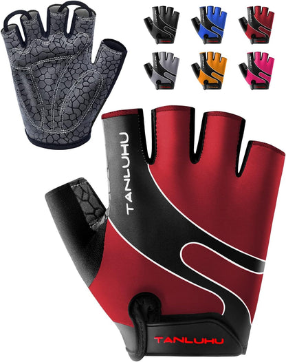 Cycling Gloves - Mountain Bike Half Finger Road Riding Gloves, Breathable, Shock-Absorbing, for Men and Women