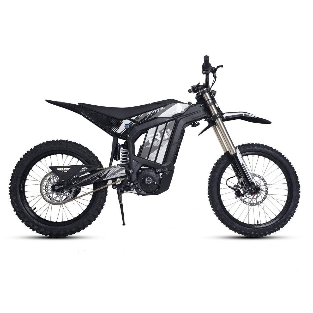 EUNORAU R1+ electric dirt bike in Black, side view