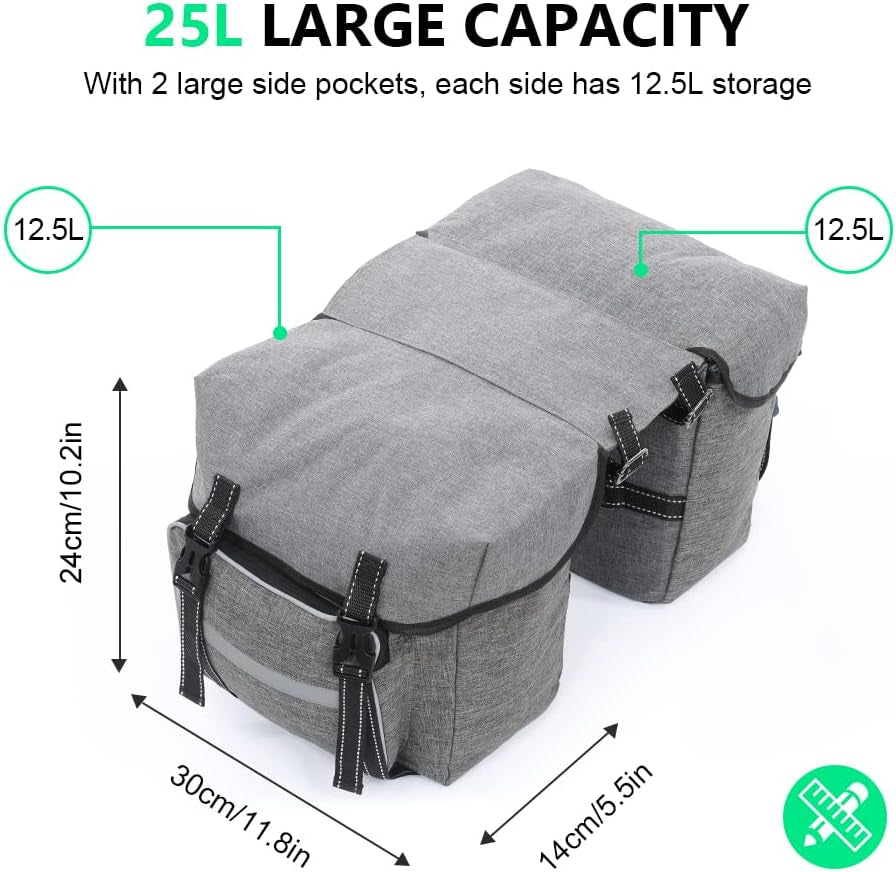 Bicycle Pannier Bag Waterproof Bike Rear Rack Bag Portable Bike Seat Carrier Bag Road Bike Storage Bag