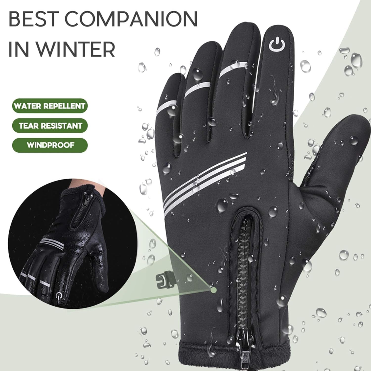 Winter Cycling Gloves for Men and Women - Thermal Full Finger Bike Gloves - Touch Screen Windproof Warm Non-Slip Road Mountain Bicycle Gloves for Running,Driving,Hiking,And Skiing