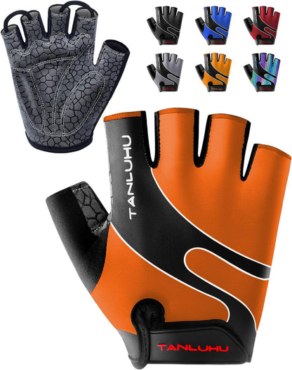 Cycling Gloves - Mountain Bike Half Finger Road Riding Gloves, Breathable, Shock-Absorbing, for Men and Women