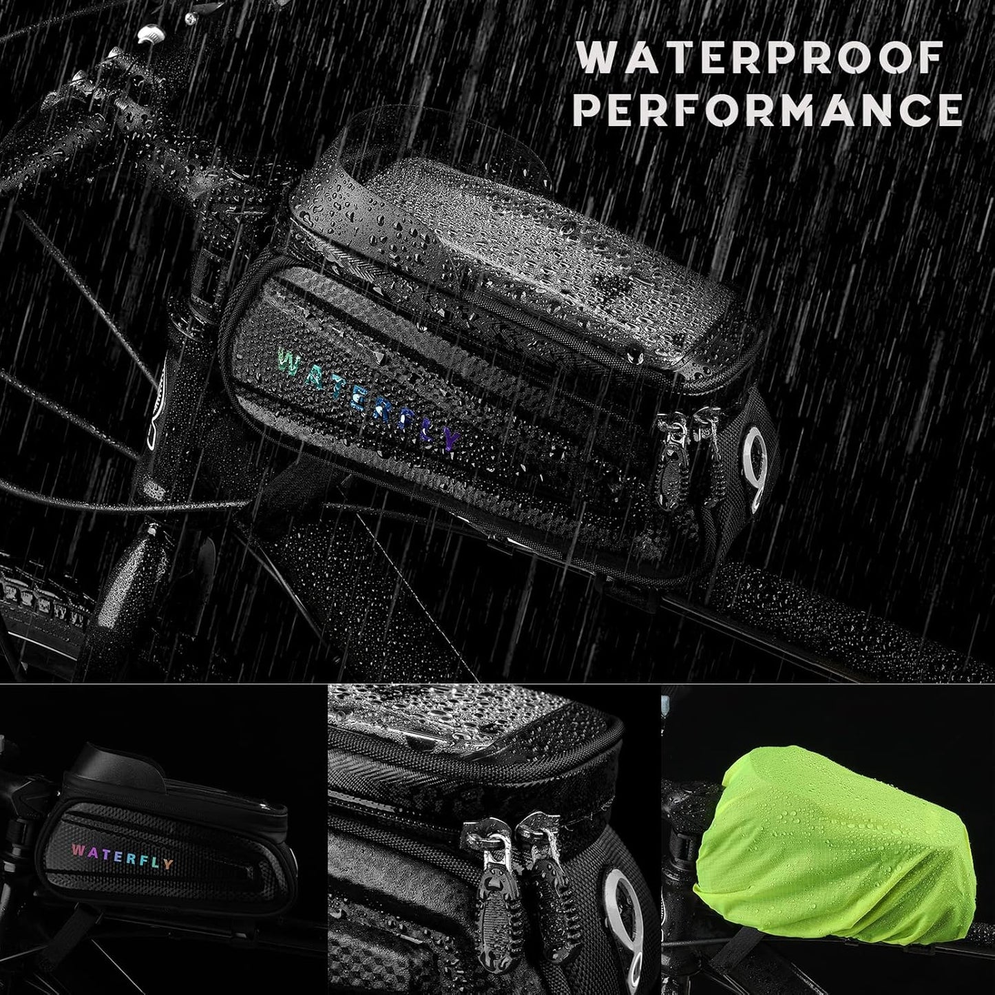 Bike Front Frame Bag: Bike Top Tube Phone Mount Bag Cycling Waterproof Phone Holder Pouch Bicycle Handlebar Pouch