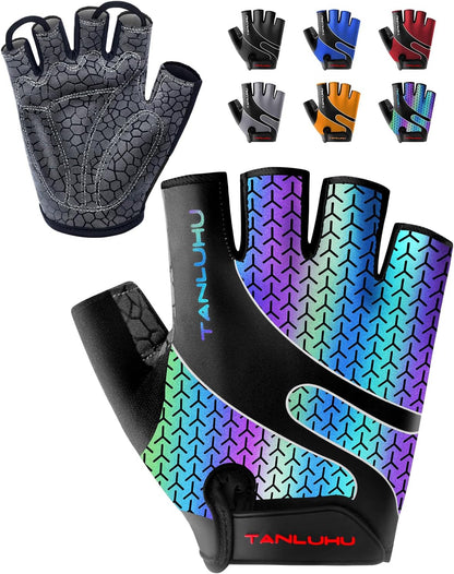Cycling Gloves - Mountain Bike Half Finger Road Riding Gloves, Breathable, Shock-Absorbing, for Men and Women