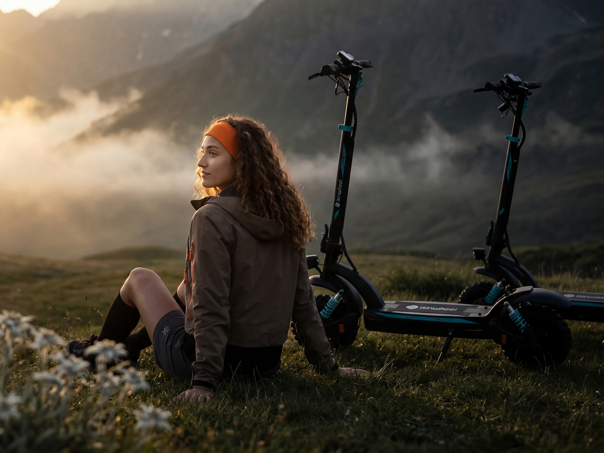 isinwheel GT2 Pro off-road electric scooter riding outdoors