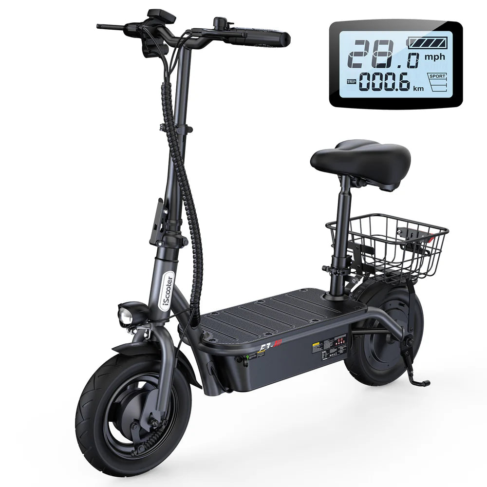 iScooter F3 1000W Motor Electric Scooter with Seat