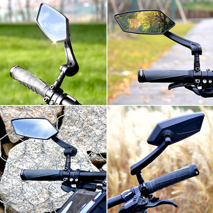 New Bike Mirror Blast-Resistant Adjustable Bike Rearview Mirror with Large Lens,Mtb Bicycle Mirrors for Handlebars (Left Side)