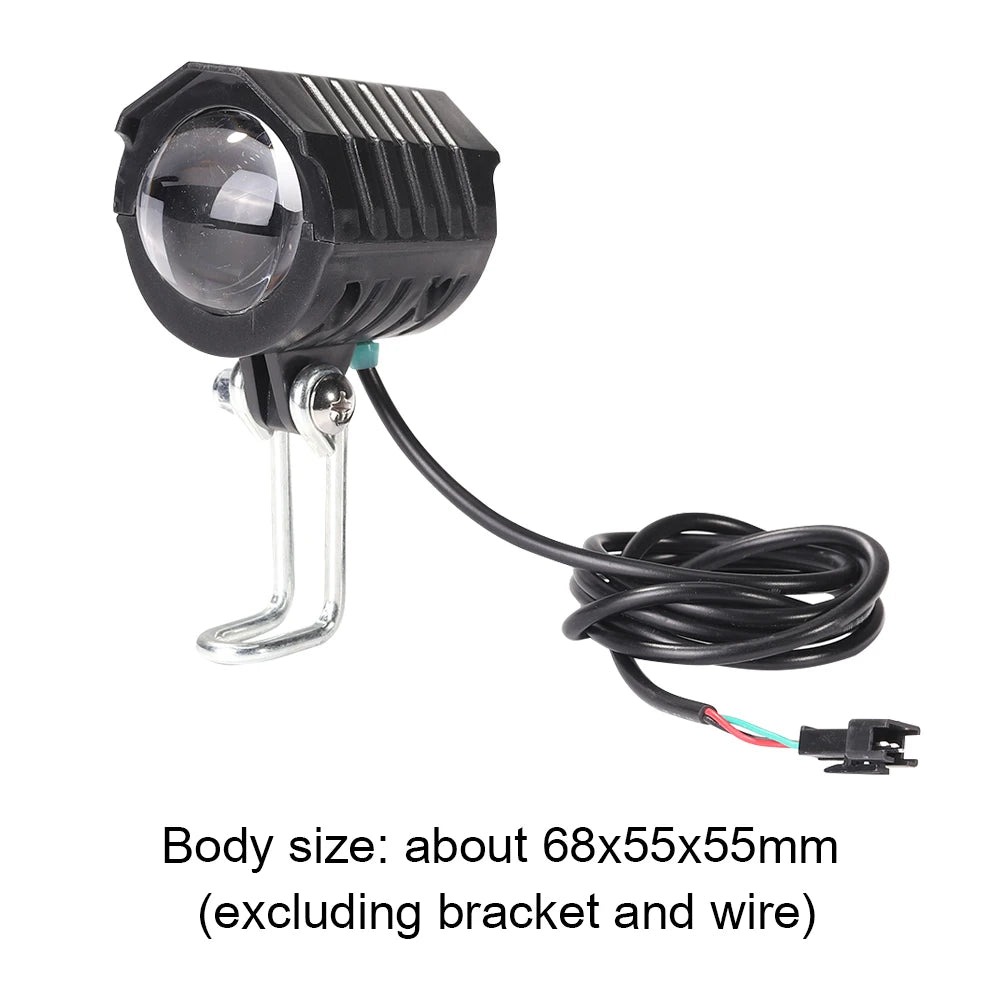 36V/48V/60V E-Bike Horn Light Electric Scooter LED Headlight 18W Waterproof 2 in 1 Horn Lamp Motorcycle Bicycle Flashlight