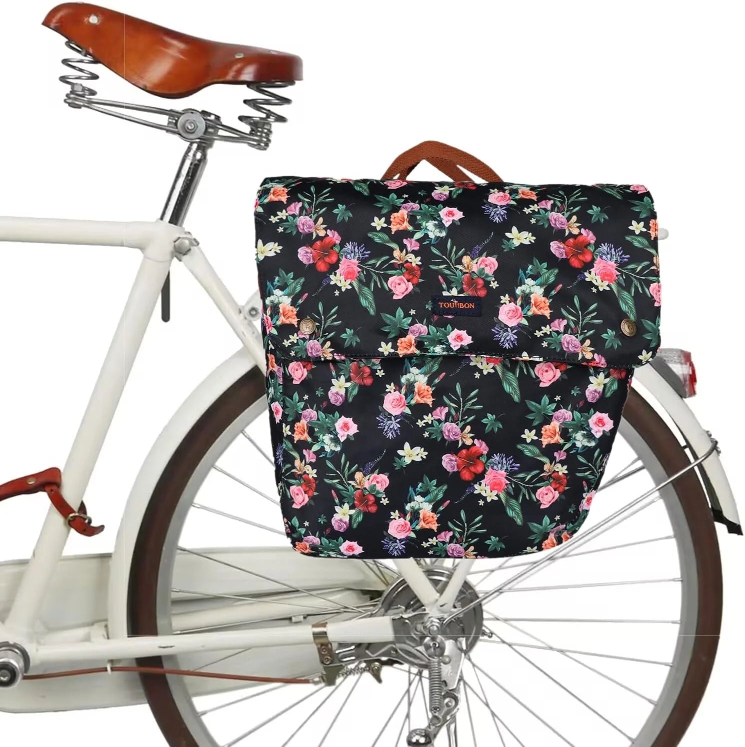 TOURBON Canvas Bike Pannier Bag – Waterproof Roll-Up Rear Rack Saddlebag (24L)EvolveRide