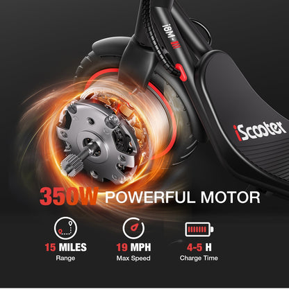 iScooter i8M Electric Scooter 15 Miles Long Range, 19 Mph Top Speed – photo 4