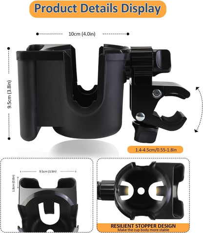 Universal Cup Bottle Phone Holder for Wheelchair Stroller Walker Bike Scooter