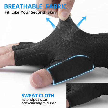 Cycling Gloves - Half Finger MTB & Road Biking Gloves for Men & Women - Absorbing Gel Pad, Anti-Slip, Breathable