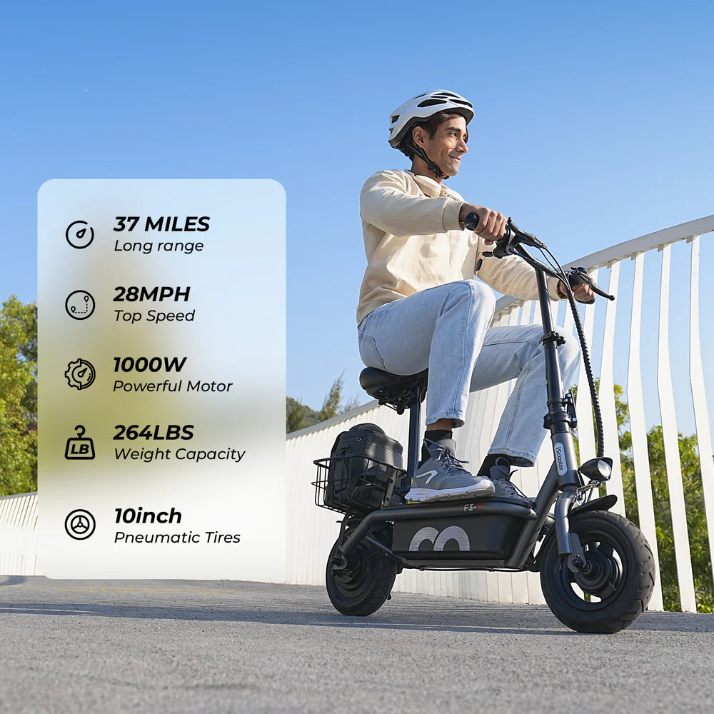 iScooter F3 1000W Motor Electric Scooter with Seat