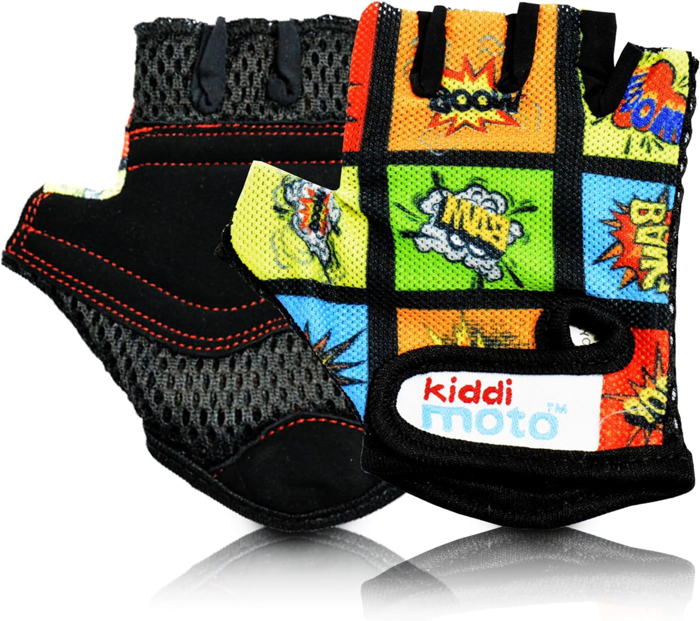 anti Slip Kids Bike Gloves for Kids Boys & Girls Best Toddler Bike Gloves Ages 2-8 Fingerless Cycling Gloves for Youth Sports like MTB, BMX Dirt Biking, Mountain Bike Riding, Skates