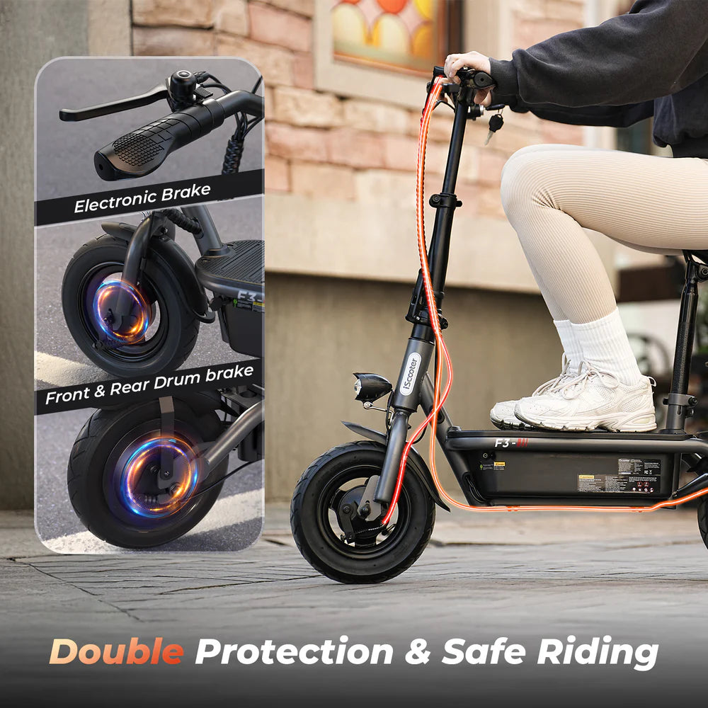 iScooter F3 1000W Motor Electric Scooter with Seat