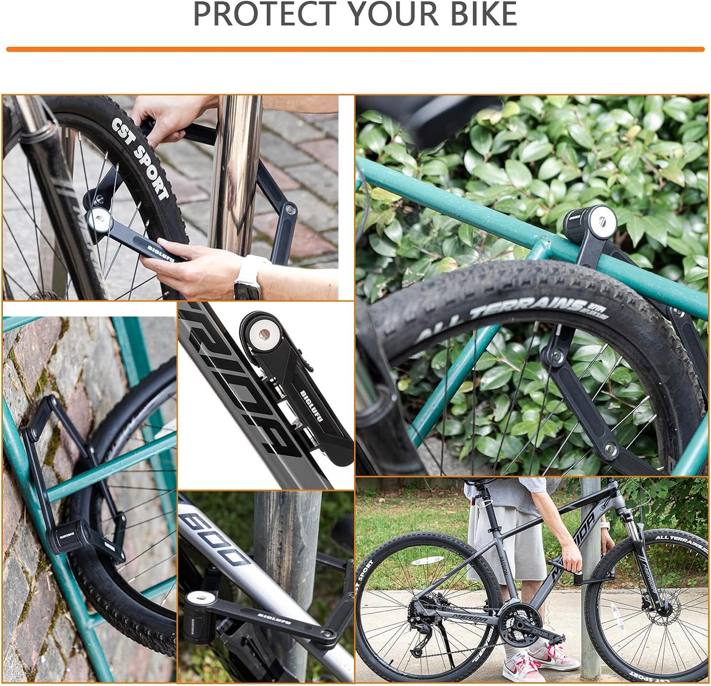 Bike Lock Bicycle Scooter Motorcycle Folding Locks with 4Keys, Fold Chain Heavy Duty Alloy Steel Foldable Lock with Mounting Bracket 2Pc Straps, 86Cm/34 Unfolding, 1.92 Lbs