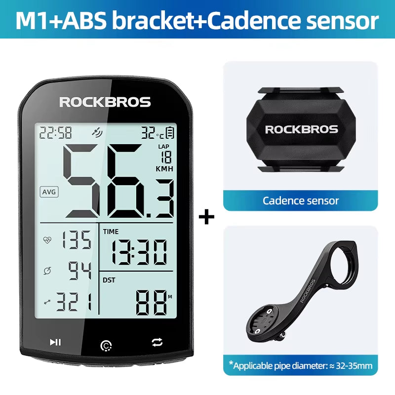 GPS Bike Computer 5.0 ANT+ Bluetooth IPX6 Waterproof Wireless Speedometer Odometer Bicycle Stopwatch Bike Accessories