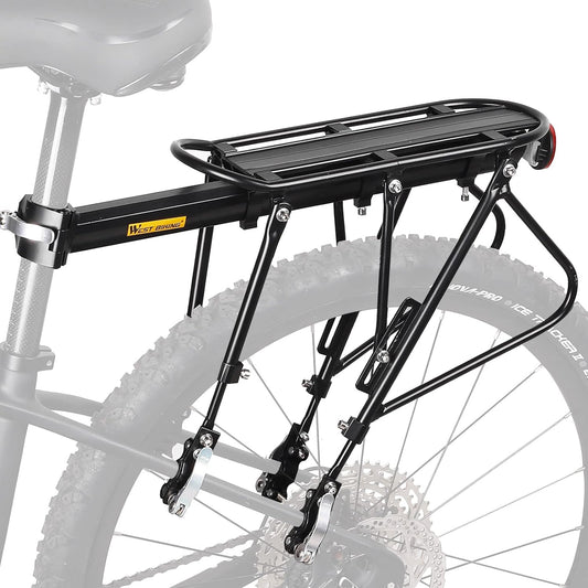 Bike Cargo Rack 220 Lbs Load Bike Rack Full Quick Release Universal Adjustable, Aluminum Alloy Waterproof Bike Luggage Rear Rack, Bicycle Rear Rack for MTB, Ebikes, Road Bike