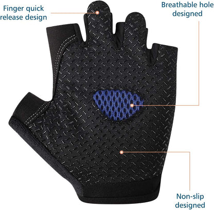 Cycling Gloves for Women Men, Half Finger Bike Gloves, Road Bicycle Gloves, Shock-Absorbing Anti-Slip Breathable Motorcycle Mountain Bike Gloves for Men Women Adults