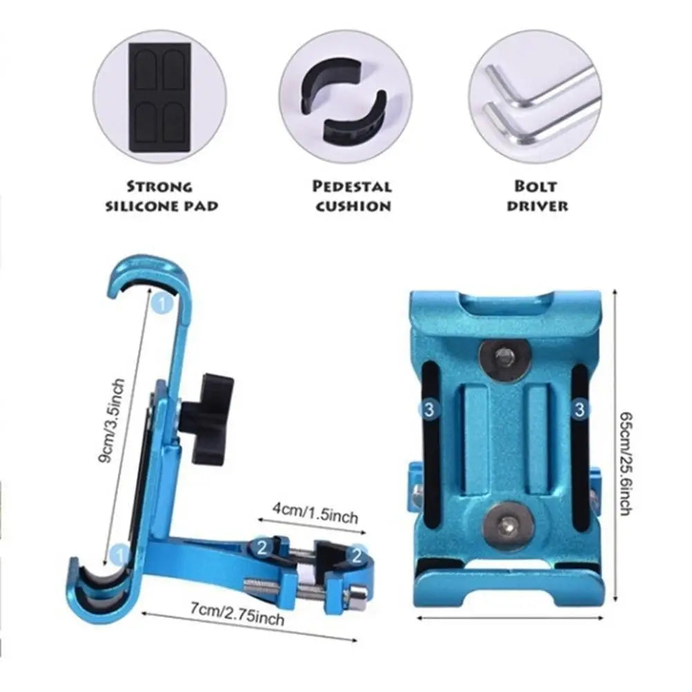 360° Aluminum Bike Phone Holder Bike Motorcycle Stand Bicycle Cell Phone Holder Handlebar Mount Cell Smart Phone Stand Accessory