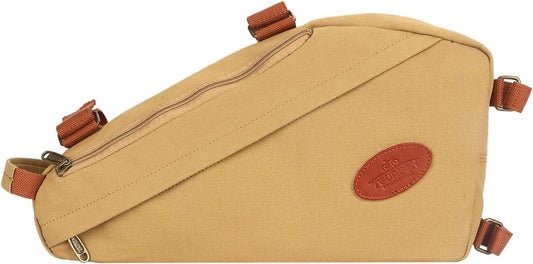 Cycling Bag Bicycle Triangle Frame Bag Bike Backpack Sling Bag (Khaki)