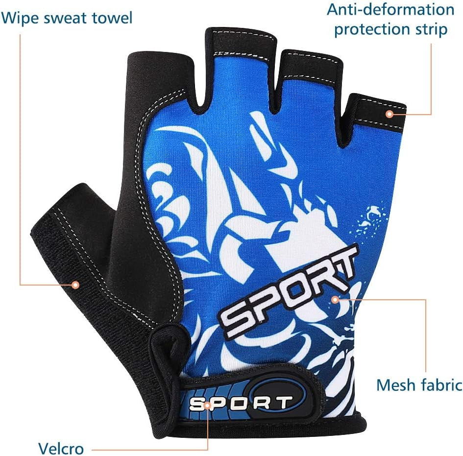 Cycling Gloves for Women Men, Half Finger Bike Gloves, Road Bicycle Gloves, Shock-Absorbing Anti-Slip Breathable Motorcycle Mountain Bike Gloves for Men Women Adults