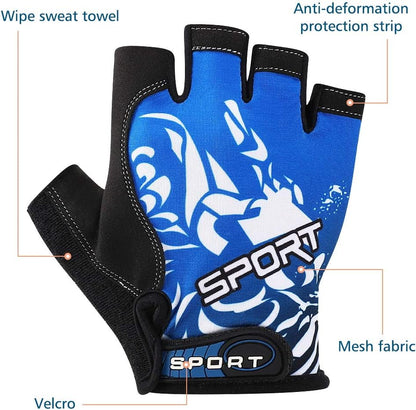 Cycling Gloves for Women Men, Half Finger Bike Gloves, Road Bicycle Gloves, Shock-Absorbing Anti-Slip Breathable Motorcycle Mountain Bike Gloves for Men Women Adults
