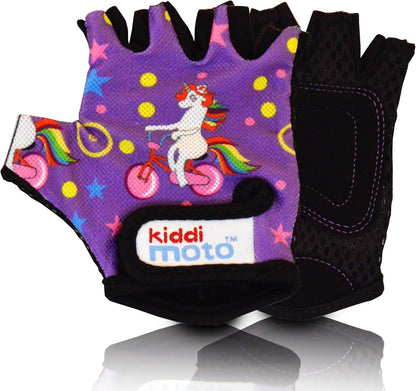 anti Slip Kids Bike Gloves for Kids Boys & Girls Best Toddler Bike Gloves Ages 2-8 Fingerless Cycling Gloves for Youth Sports like MTB, BMX Dirt Biking, Mountain Bike Riding, Skates