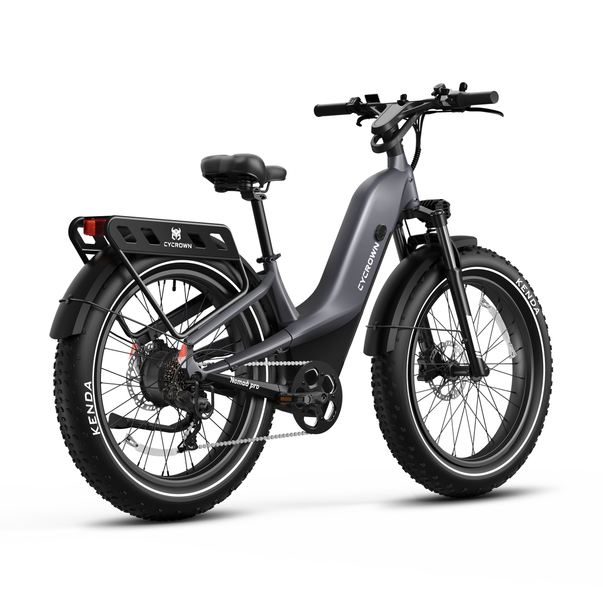 Cycrown NomadPro all-terrain electric bike on a trail