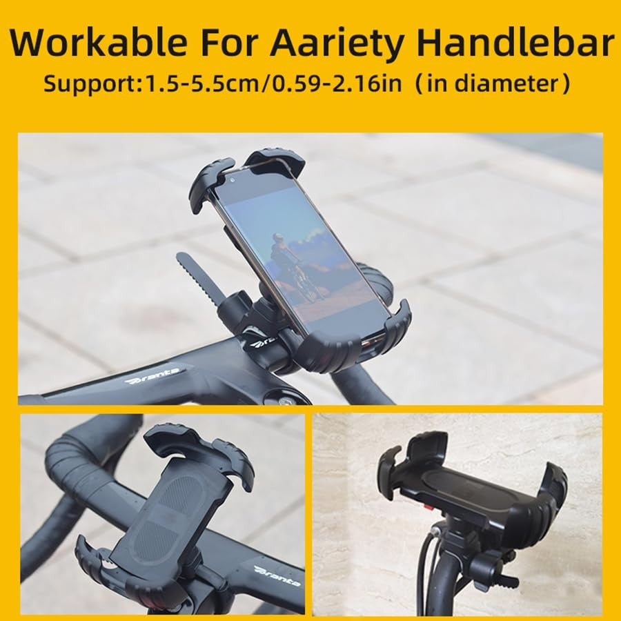 Bike Handlebar Phone Holder, Motorcycle Mount Mb4-Black