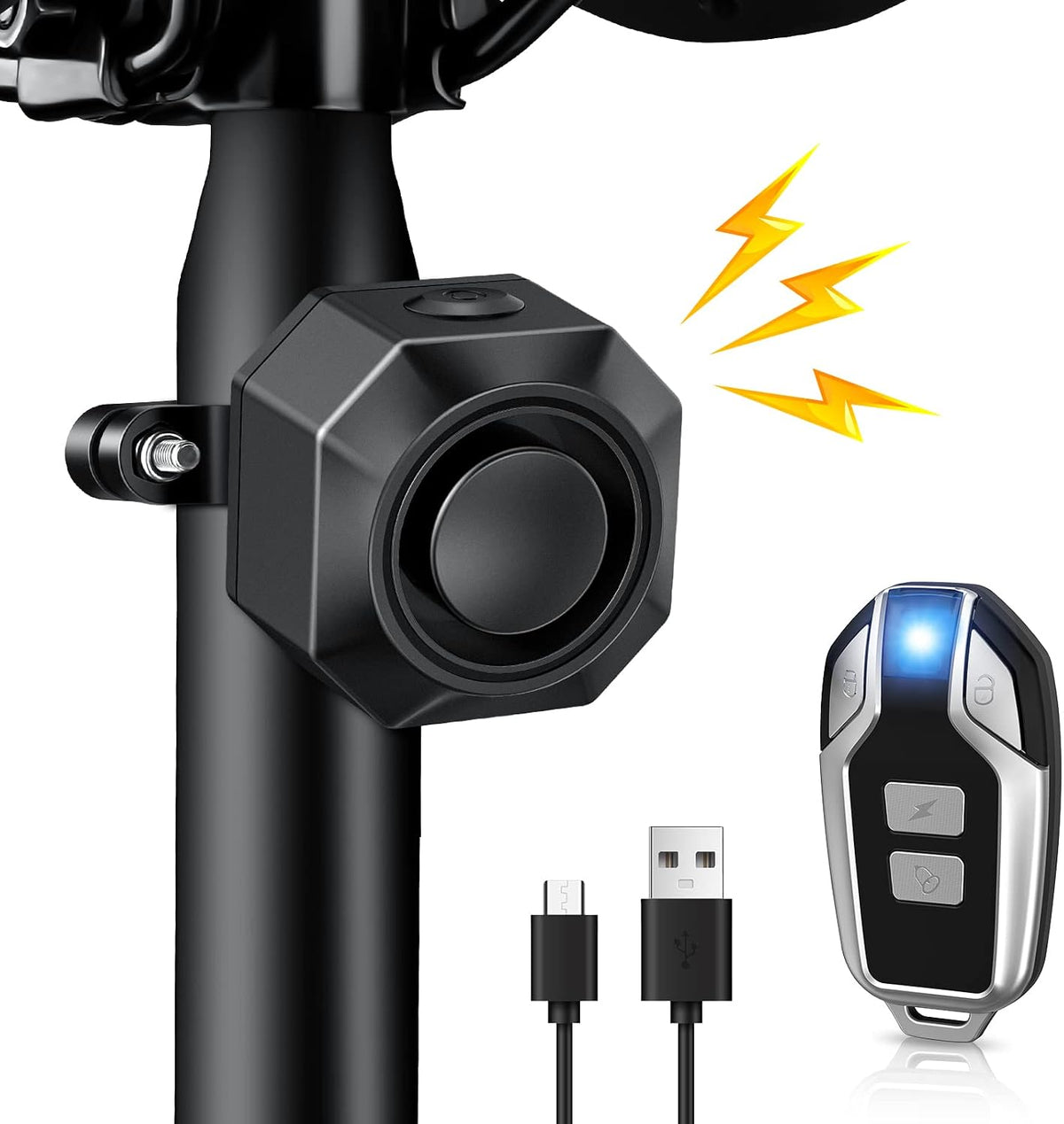 Onvian rechargeable wireless bike alarm with remote – photo 9