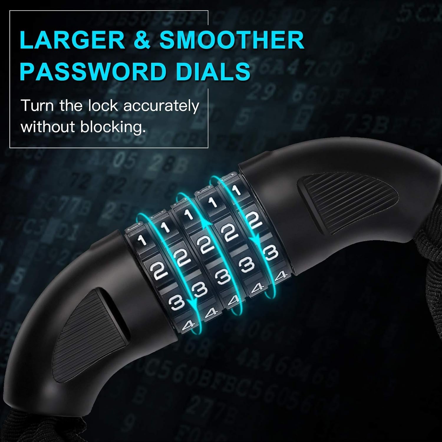 3FT/4FT Bike Chain Lock - 5-Digit Combination Anti-Theft Bicycle & Motorcycle Lock