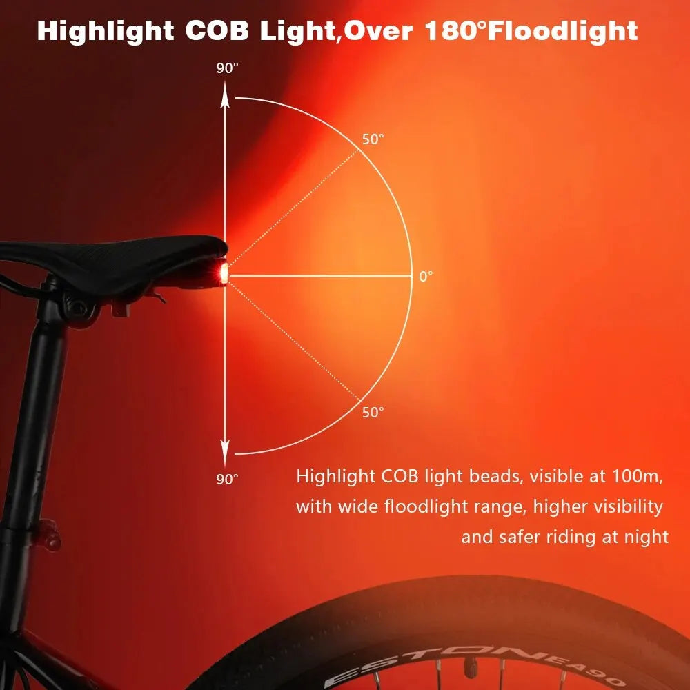 Waterproof Wireless Bike Alarm Bicycle Rear Light Anti-Theft Alarm USB Charge Remote Control LED Taillight Bike Finder