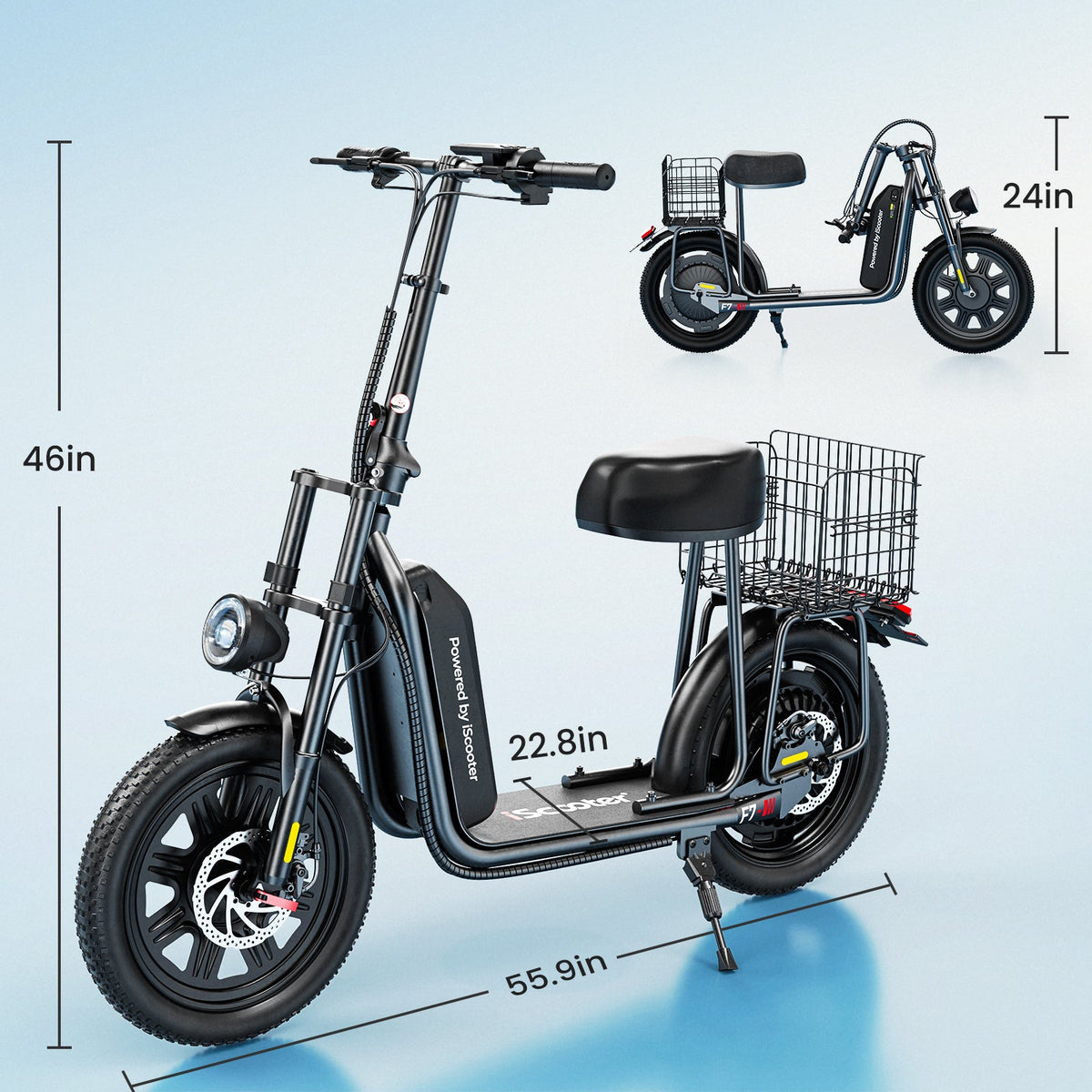 iScooter F7 Electric Scooter 1000W with Seat 28 MPH & 45 Miles – photo 4