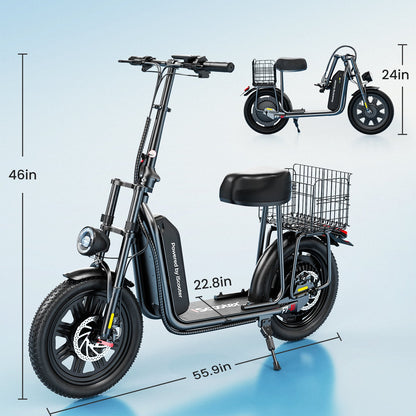 iScooter F7 Electric Scooter 1000W with Seat 28 MPH & 45 Miles – photo 4
