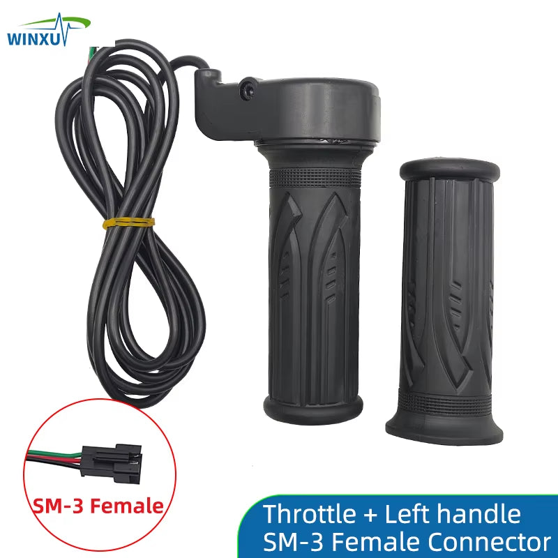 Electric Bicycle Twist Throttle Hall Sensor Turn Handle Accelerator 1.5M for Electric Scooter Ebike E-Bike Motorcycle Tricycle