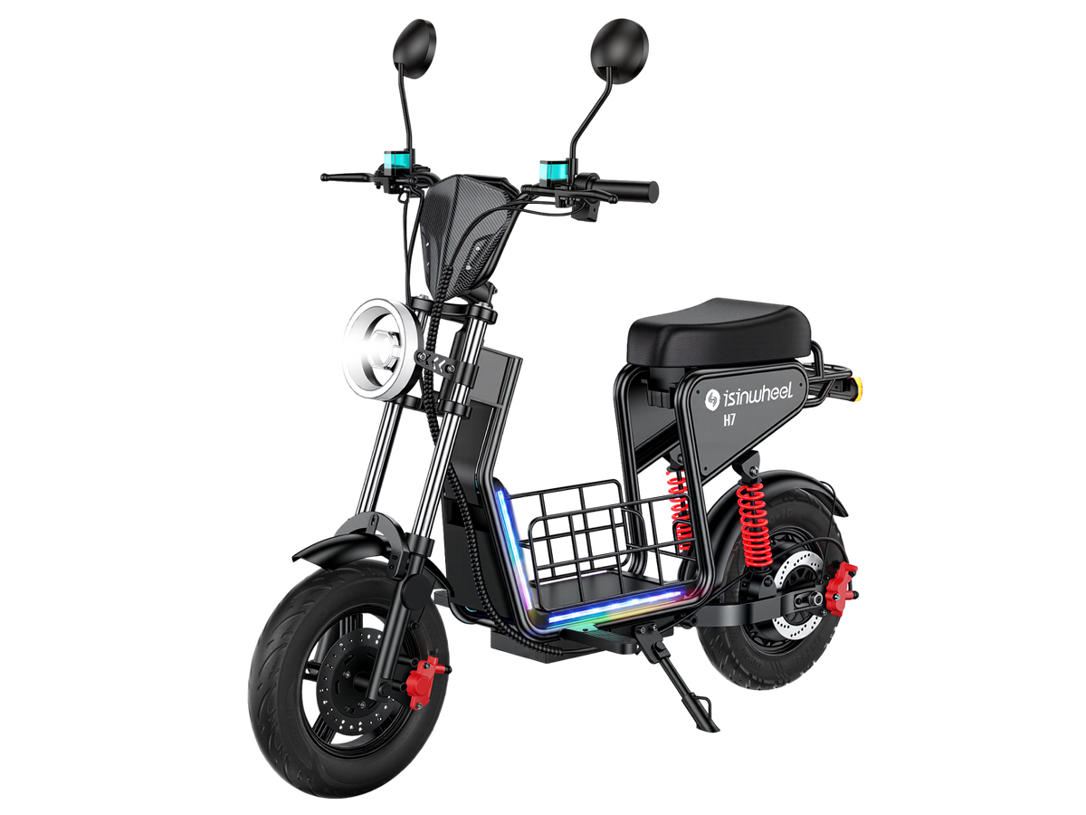 isinwheel H7 electric scooter front three-quarter view