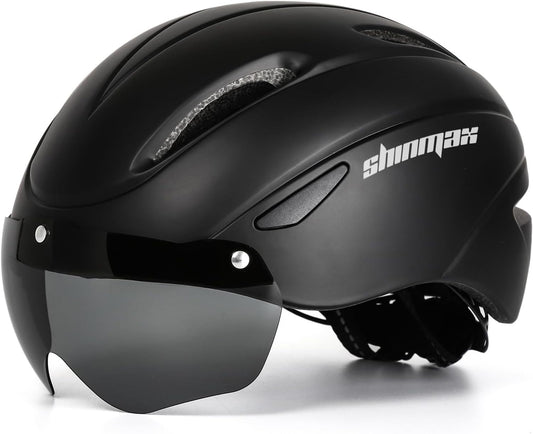 Bike Helmet for Men Women, Bicycle Helmet with Detachable Magnetic Goggles Adjustable for Adult Road Biking Mountain Cycling Helmet (BC-001)
