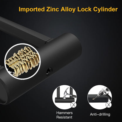 Bike U Lock Heavy Duty Bike Lock Bicycle U Lock, 16Mm Shackle and 4Ft/6Ft Length Security Cable with Sturdy Mounting Bracket for Bicycle, Motorcycle and More
