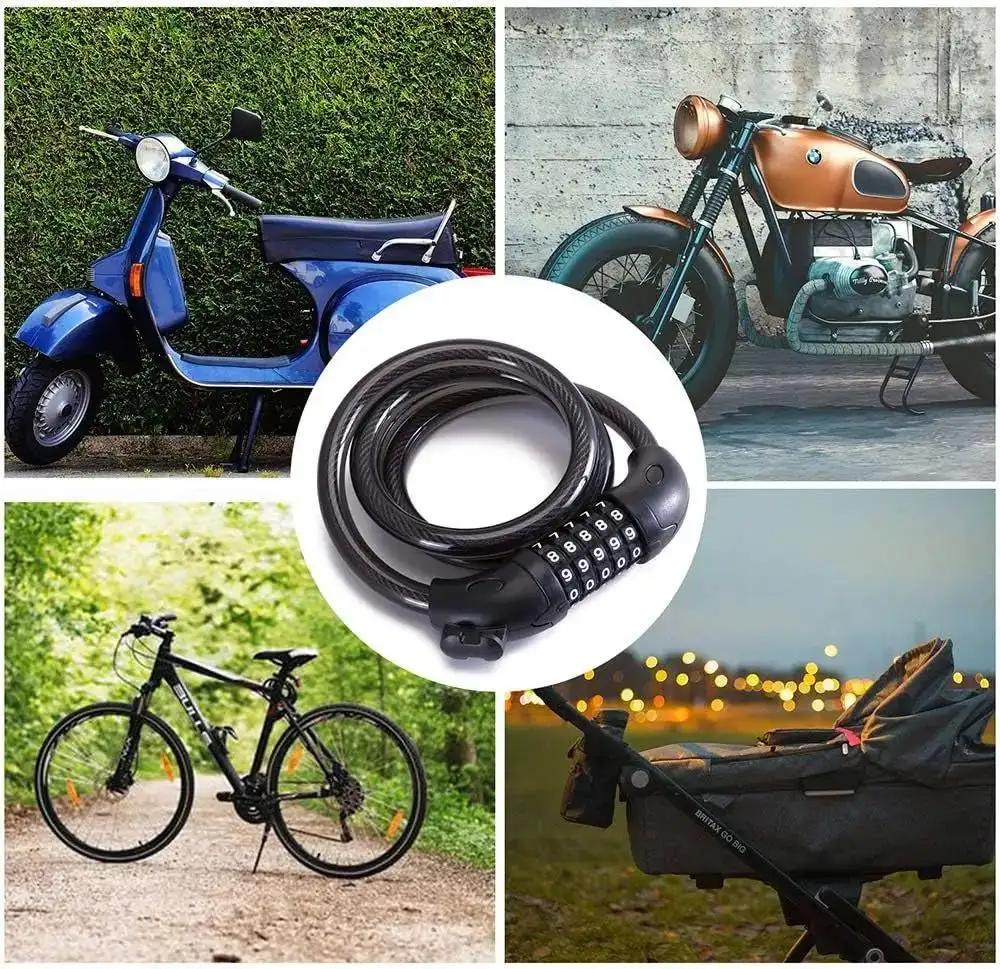 Bike cable lock with included mounting bracket and hardware