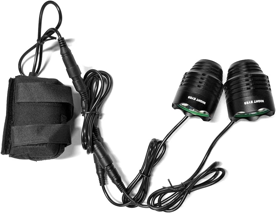-2400 Lumens(1200Lmx2) Mountain Bike Headlight Bike Light -Rechargeable 8.4V ABS Waterproof Battey Pack-Free USB Biketaillight Bonus -NO Tool Required