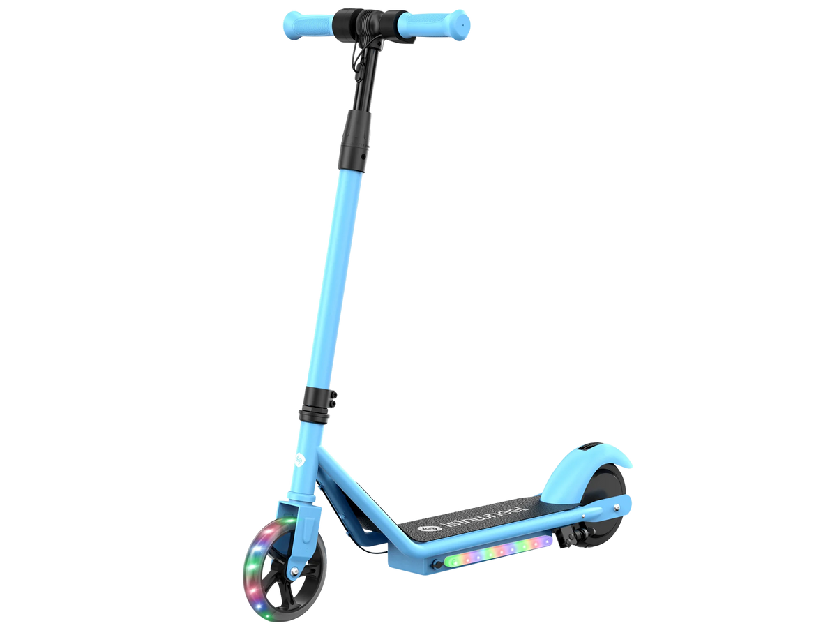 isinwheel S2 kids electric scooter in blue, side view
