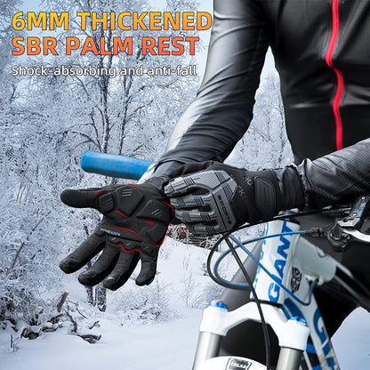 Mountain Bike Gloves with Gel Pad Touch Screen Knuckle Protection for BMX MX ATV MTB Racing Black