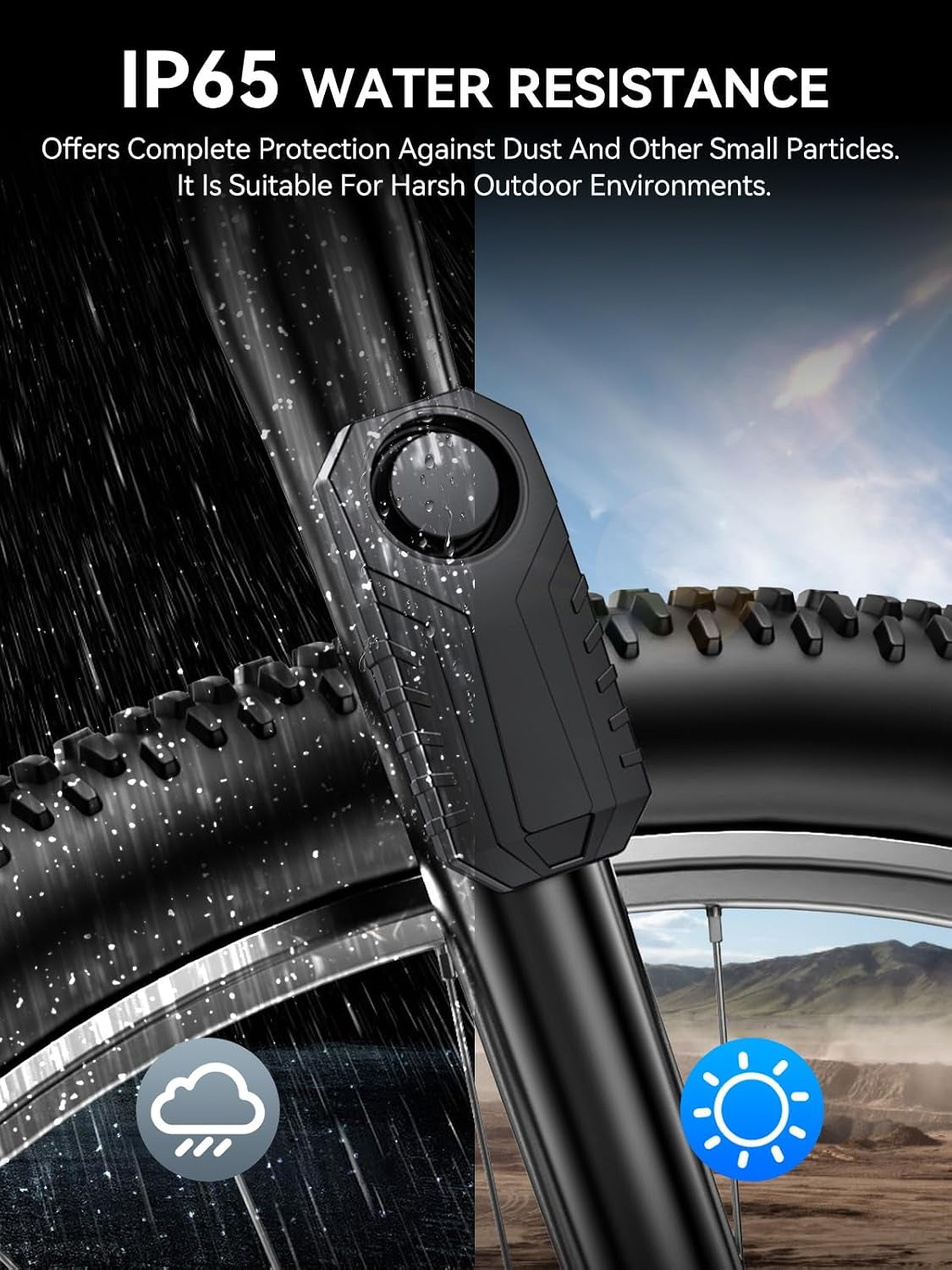 Onvian rechargeable wireless bike alarm with remote – photo 3