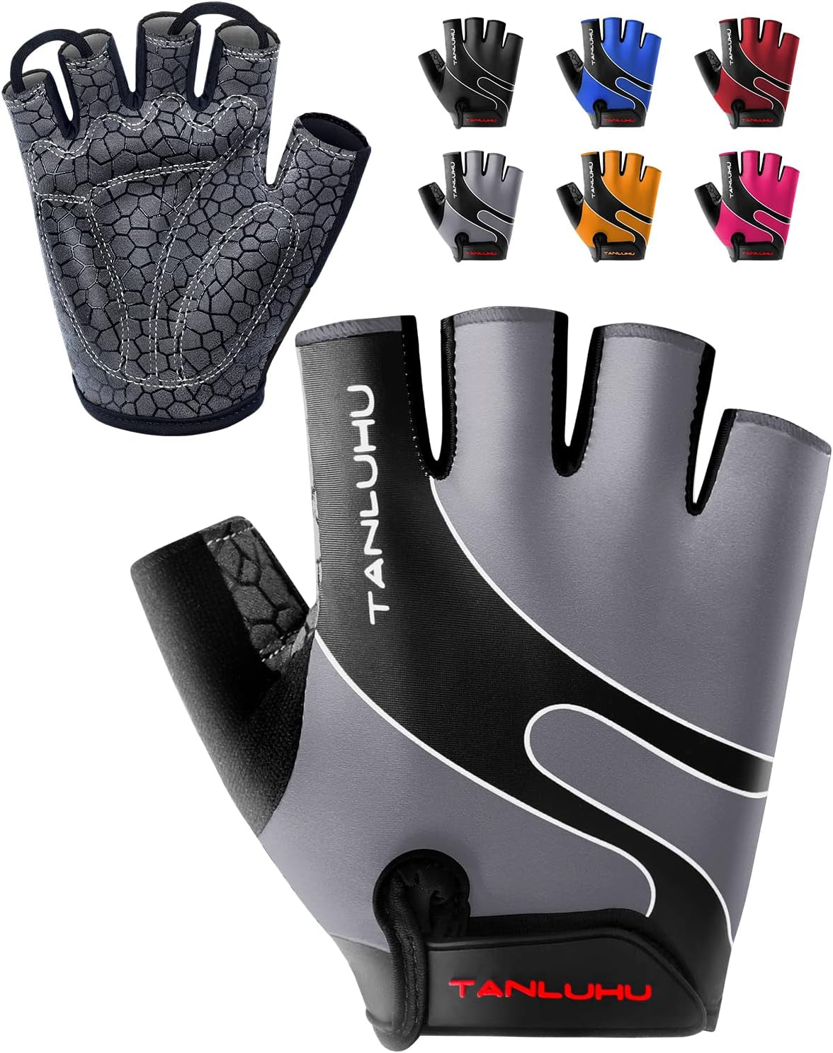 Cycling Gloves - Mountain Bike Half Finger Road Riding Gloves, Breathable, Shock-Absorbing, for Men and Women