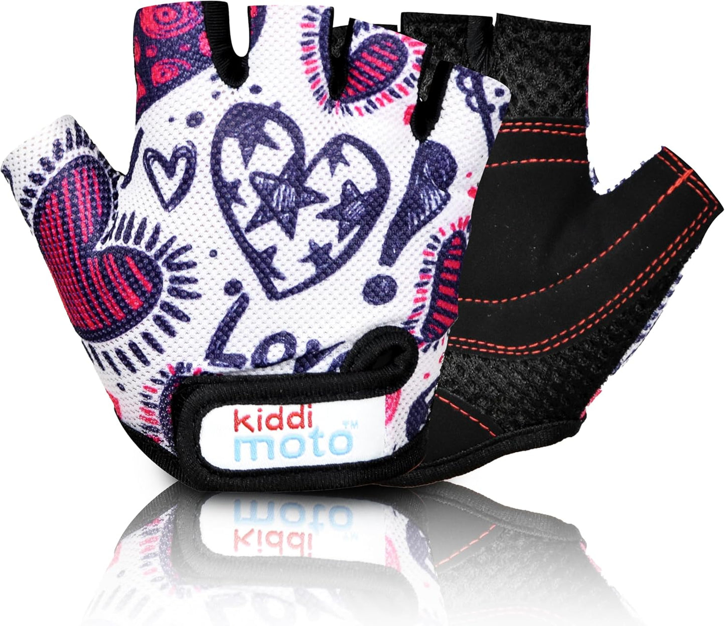 anti Slip Kids Bike Gloves for Kids Boys & Girls Best Toddler Bike Gloves Ages 2-8 Fingerless Cycling Gloves for Youth Sports like MTB, BMX Dirt Biking, Mountain Bike Riding, Skates