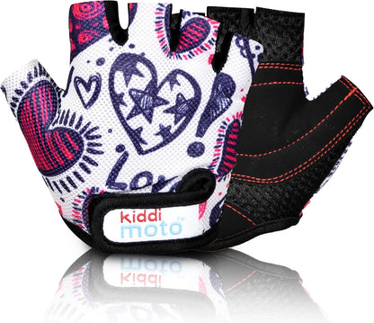 anti Slip Kids Bike Gloves for Kids Boys & Girls Best Toddler Bike Gloves Ages 2-8 Fingerless Cycling Gloves for Youth Sports like MTB, BMX Dirt Biking, Mountain Bike Riding, Skates